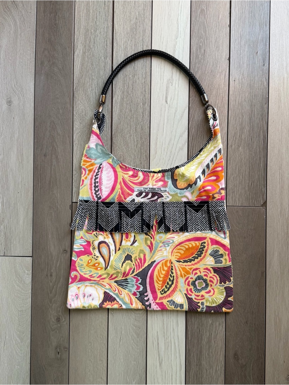 Colorful Paisley Fringe Shoulder Bag - Multicolor